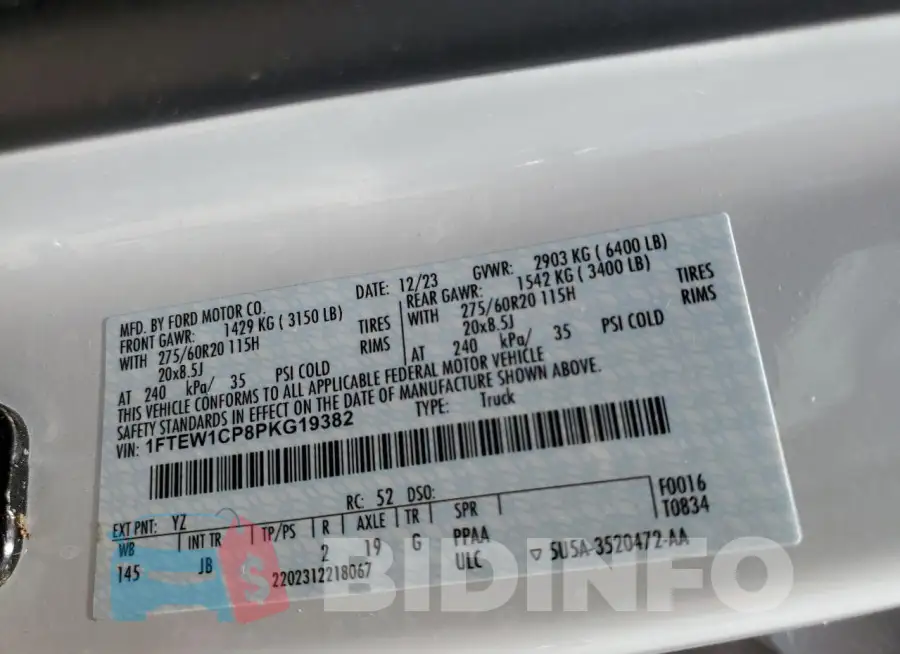 1FTEW1CP8PKG19382 Photo# 13