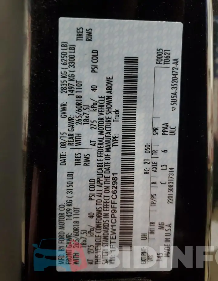 1FTEW1CP9FFC62981 Photo# 13