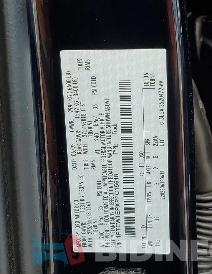 1FTEW1EPXPFC15618 Photo# 12