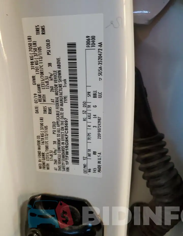 1FTFW1RG9KFC85697 Photo# 13