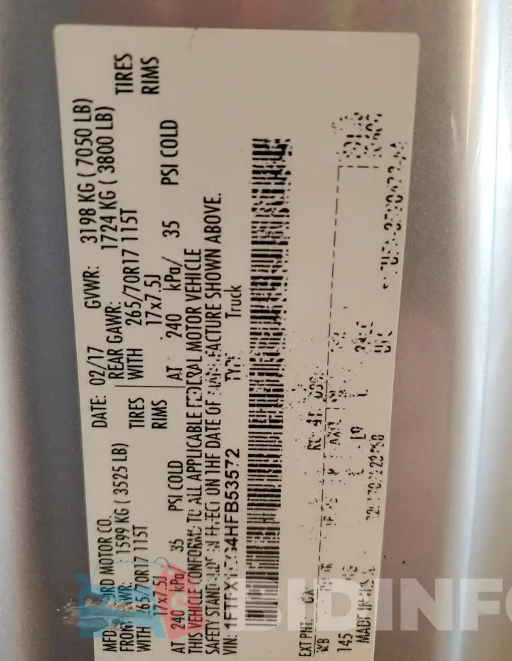1FTFX1EG4HFB53572 Photo# 13