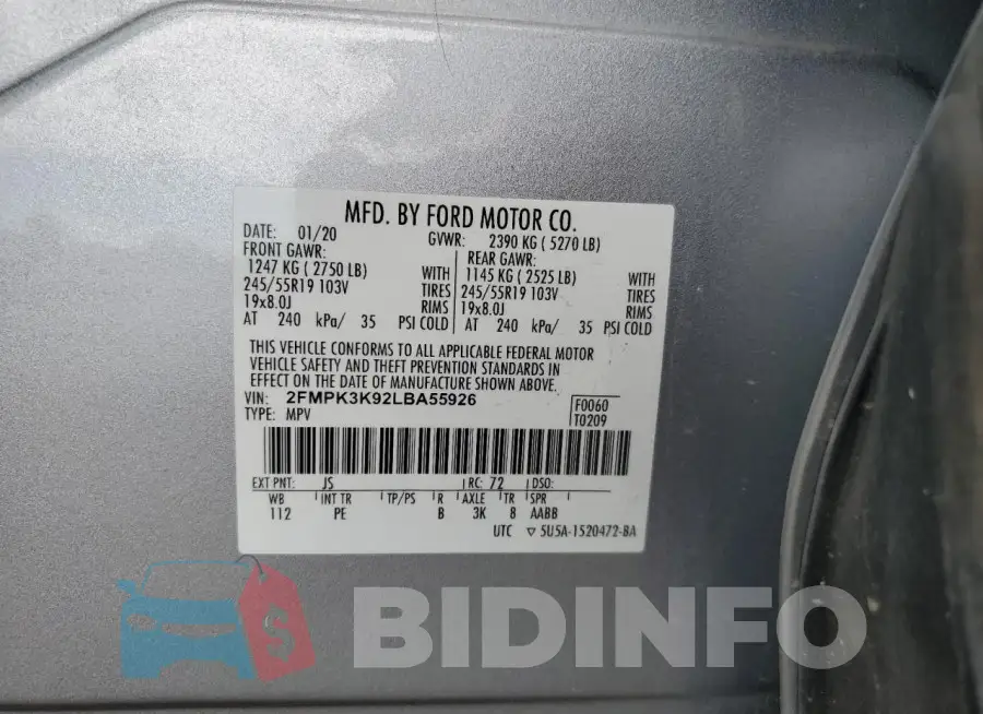 2FMPK3K92LBA55926 Photo# 13