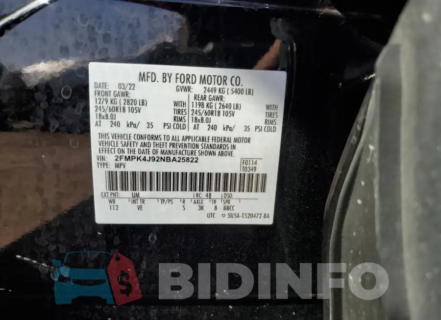 2FMPK4J92NBA25822 Photo# 14