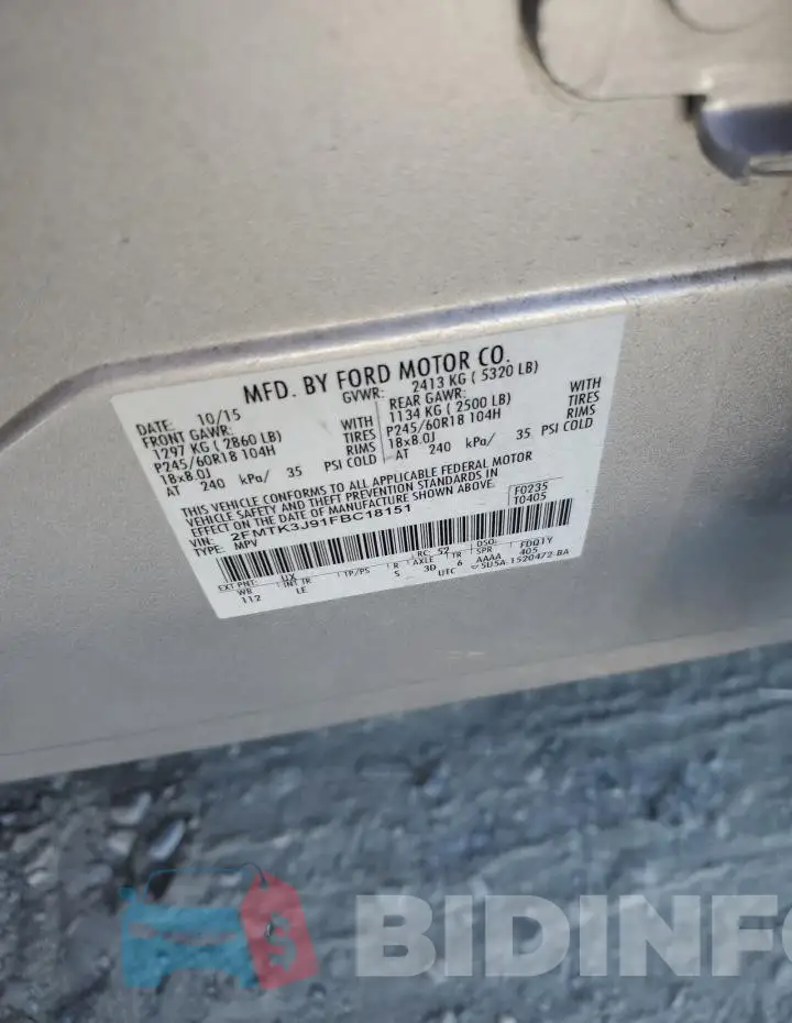 2FMTK3J91FBC18151 Photo# 14