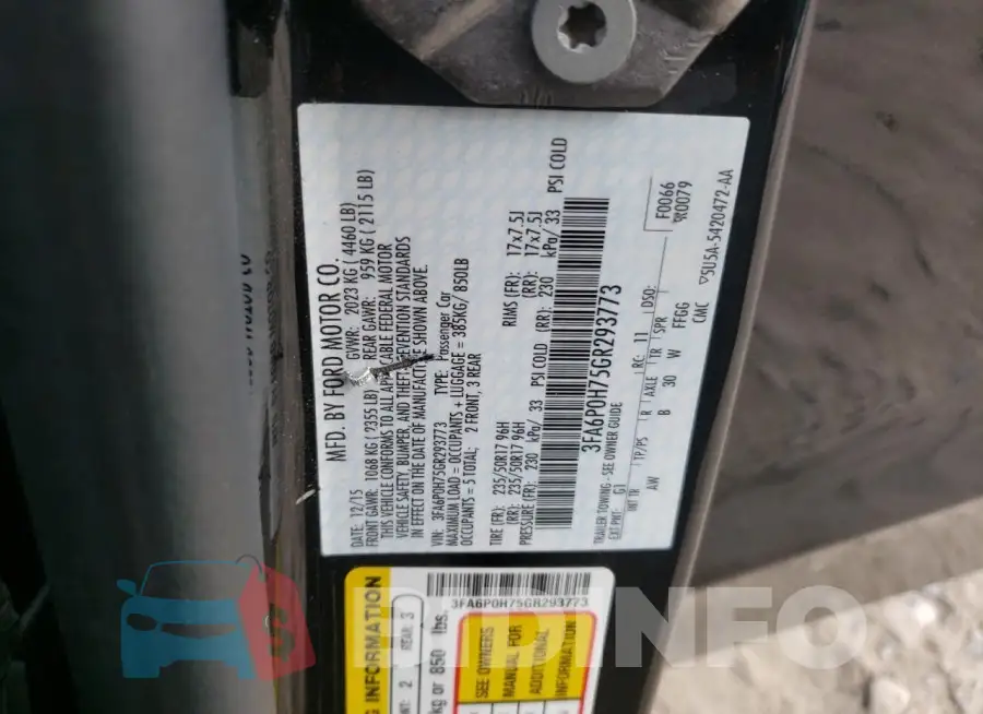 3FA6P0H75GR293773 Photo# 12