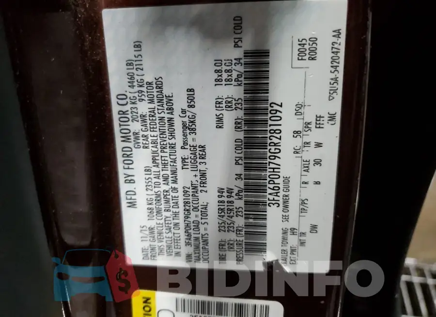 3FA6P0H79GR281092 Photo# 12