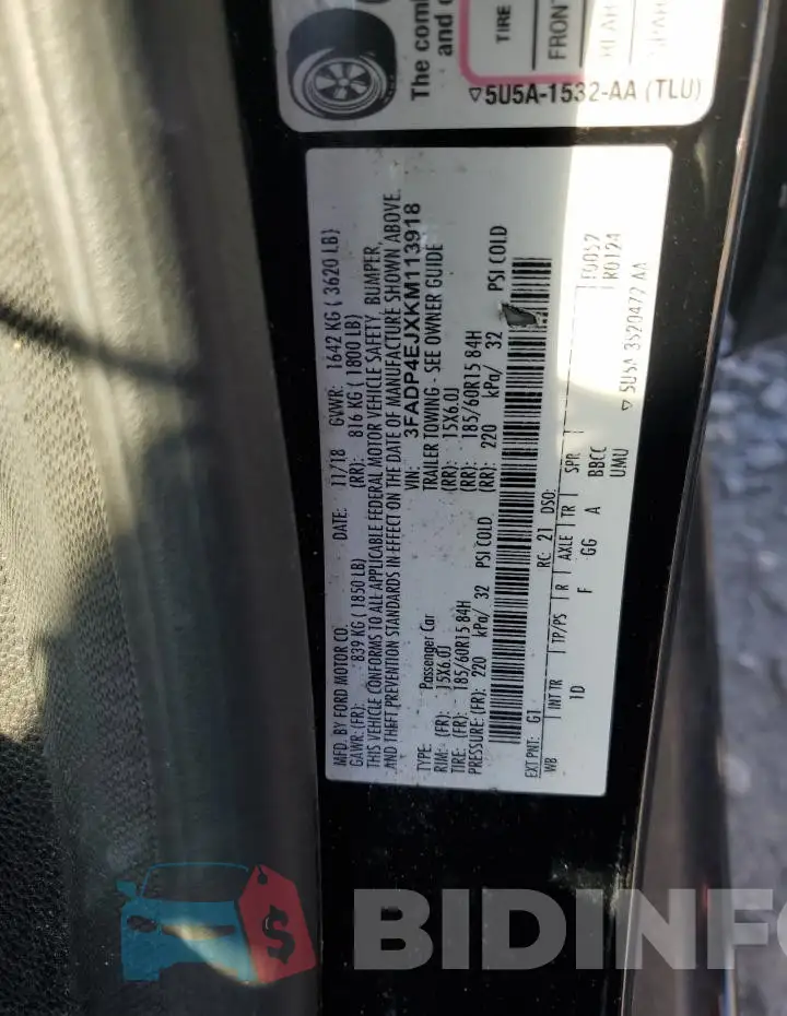 3FADP4EJXKM113918 Photo# 12