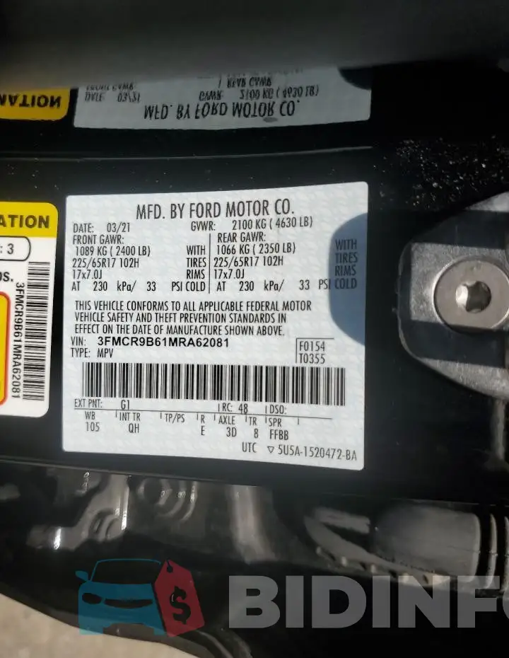 3FMCR9B61MRA62081 Photo# 14