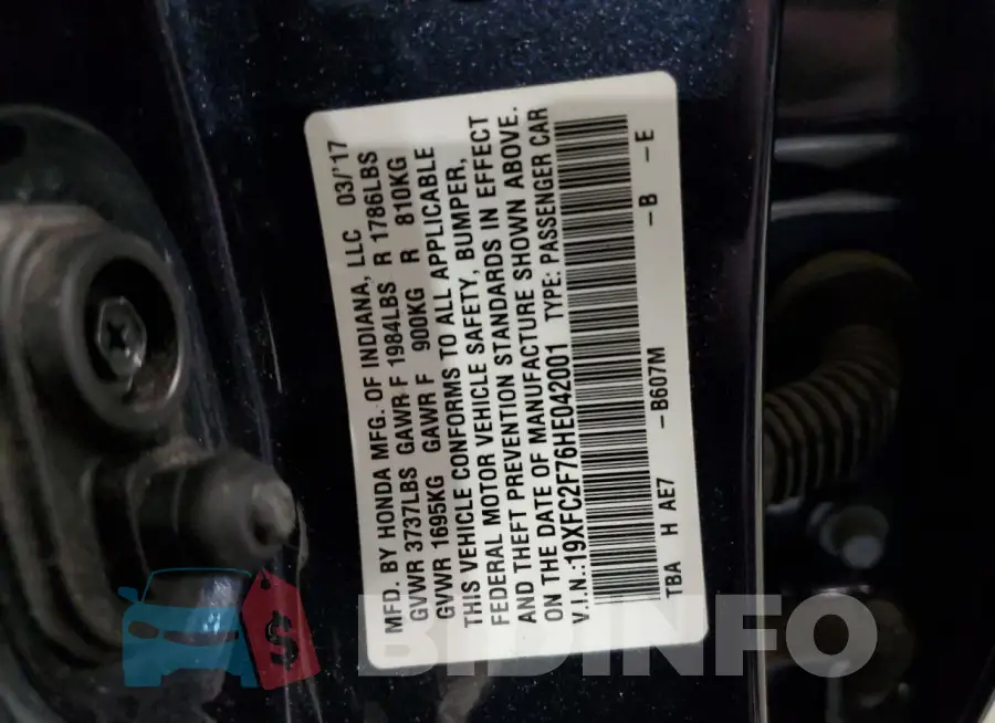 19XFC2F76HE042001 Photo# 12