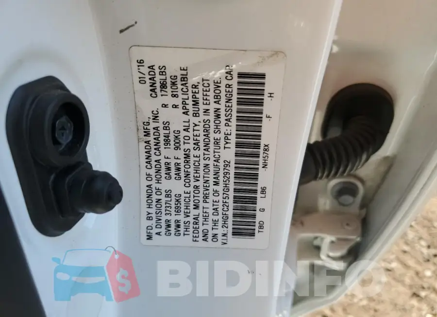 2HGFC2F57GH529792 Photo# 13