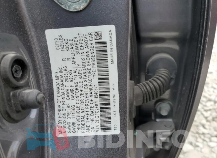 2HGFC2F87LH540621 Photo# 12