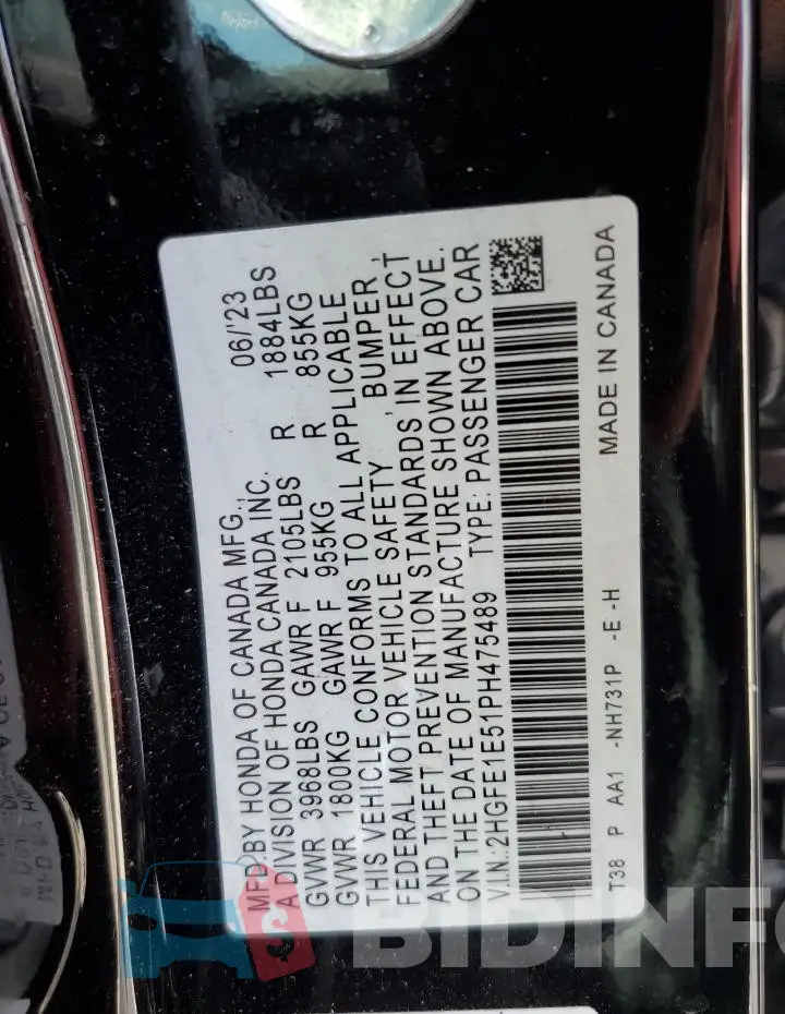 2HGFE1E51PH475489 Photo# 12