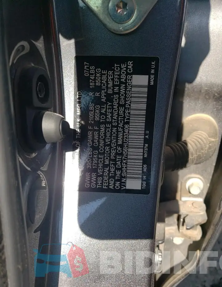 SHHFK7H56HU233406 Photo# 12