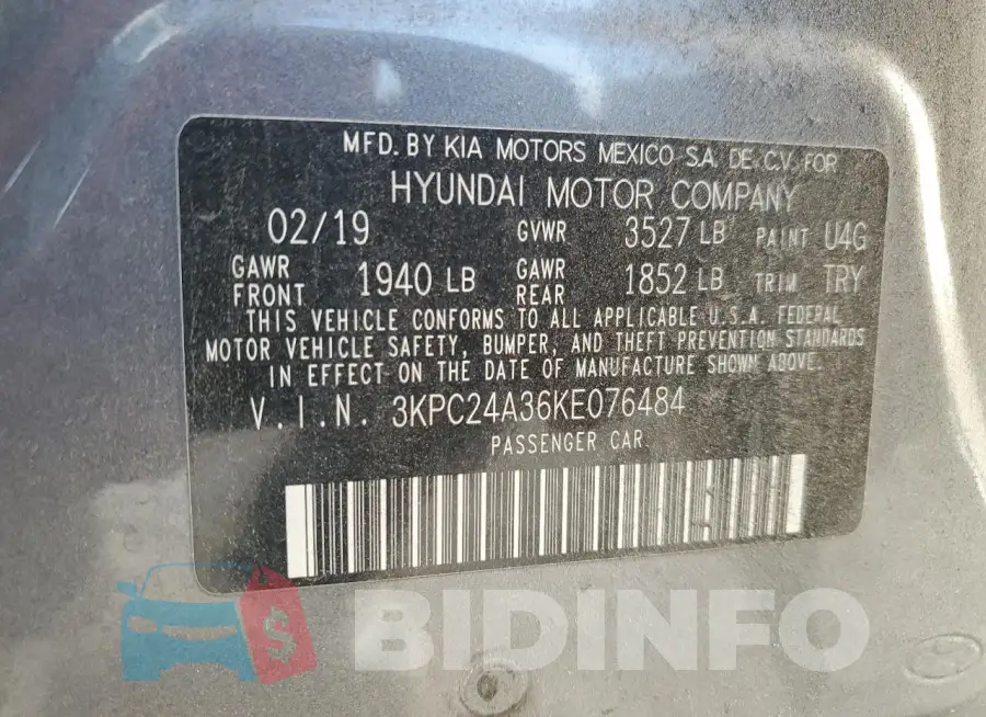 3KPC24A36KE076484 Photo# 13