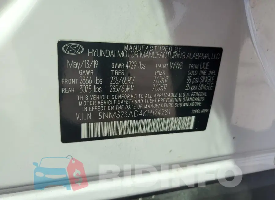 5NMS23AD4KH124281 Photo# 14