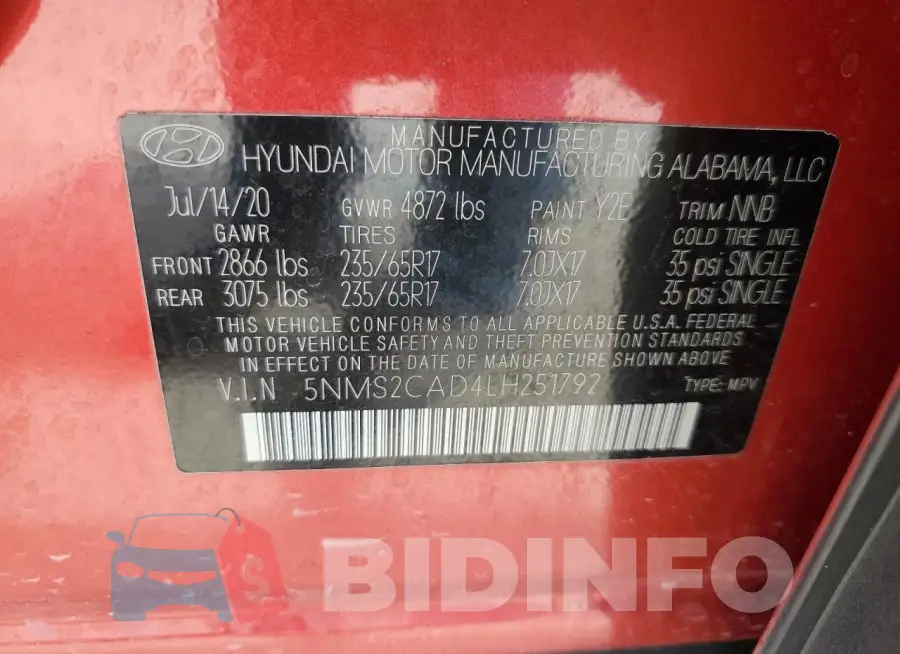 5NMS2CAD4LH251792 Photo# 13