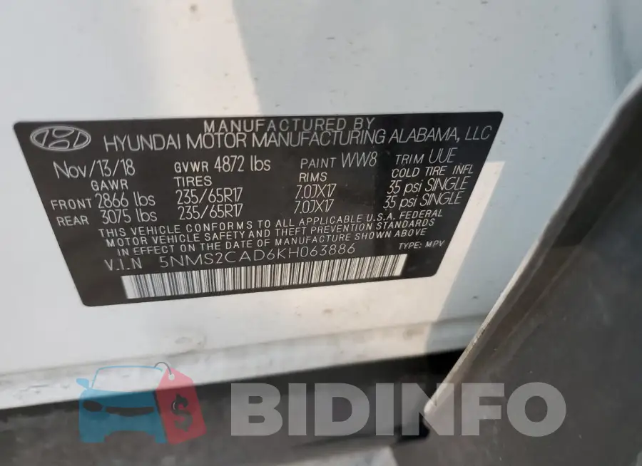 5NMS2CAD6KH063886 Photo# 13