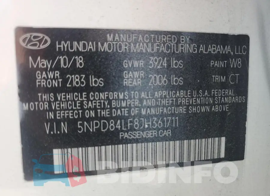5NPD84LF8JH361711 Photo# 12