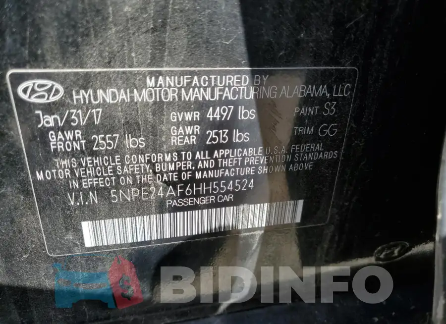 5NPE24AF6HH554524 Photo# 13