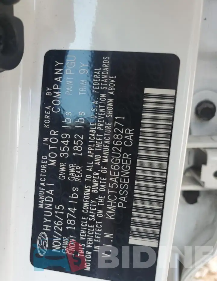 KMHCT5AE6GU268271 Photo# 12