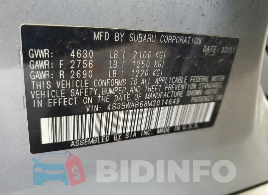 4S3BWAB68M3014649 Photo# 13