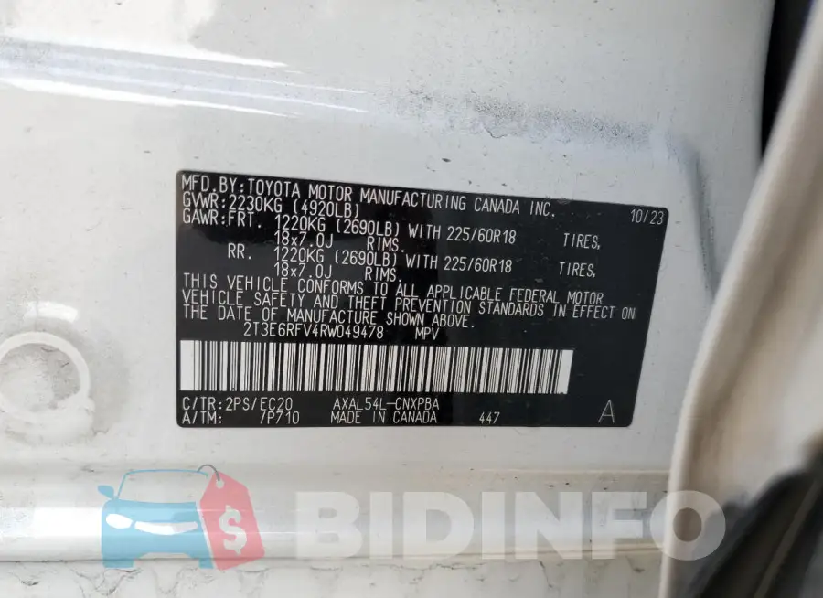 2T3E6RFV4RW049478 Photo# 14