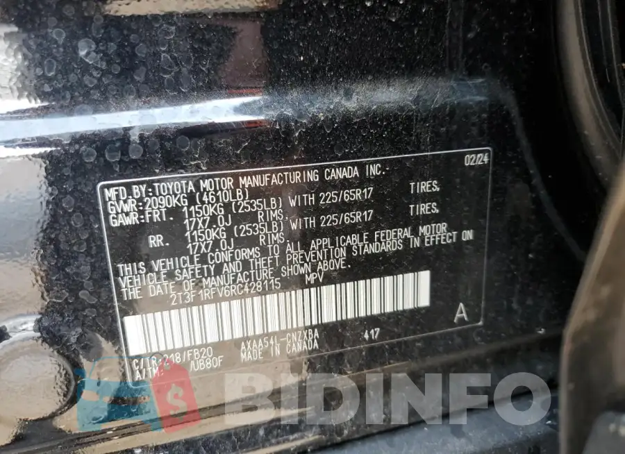2T3F1RFV6RC428115 Photo# 14