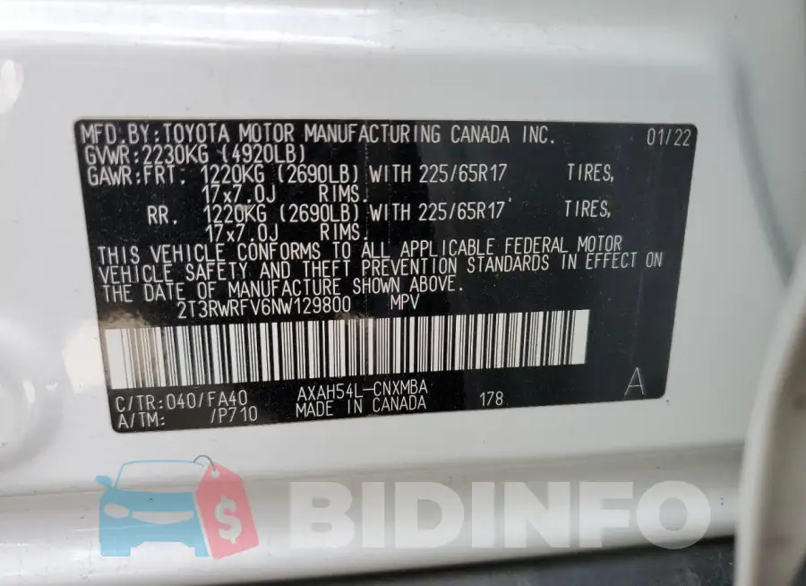 2T3RWRFV6NW129800 Photo# 13