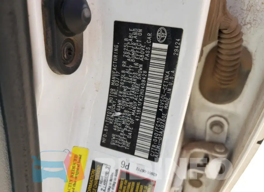4T1BF1FK2HU409428 Photo# 12