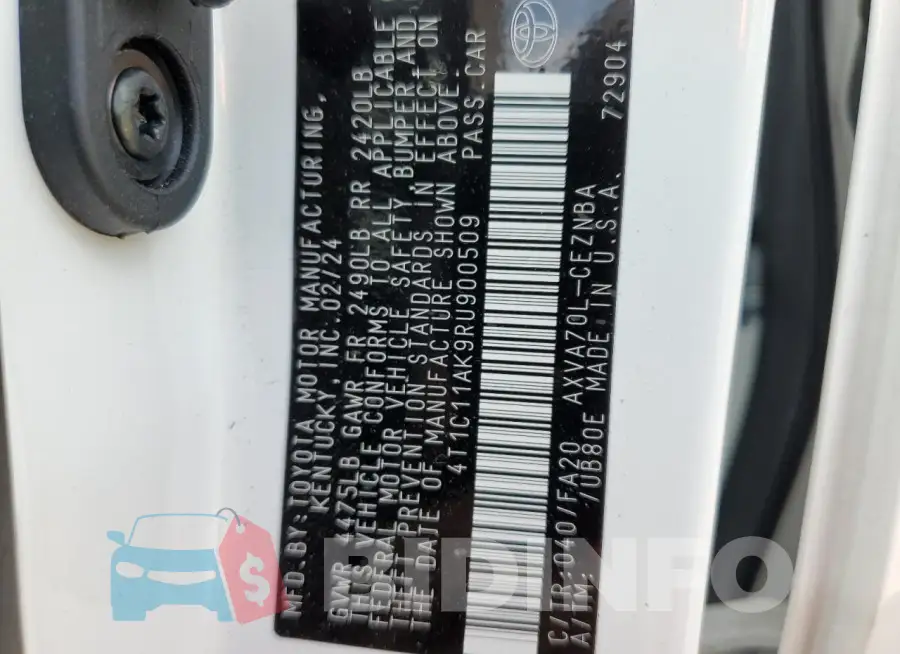 4T1C11AK9RU900509 Photo# 12