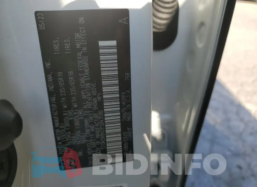 5TDKDRBH2PS043590 Photo# 13