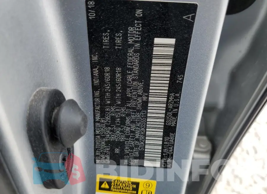 5TDKZRFH2KS555113 Photo# 13