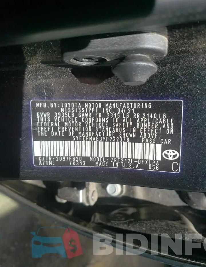 5YFEPMAE3MP232378 Photo# 13