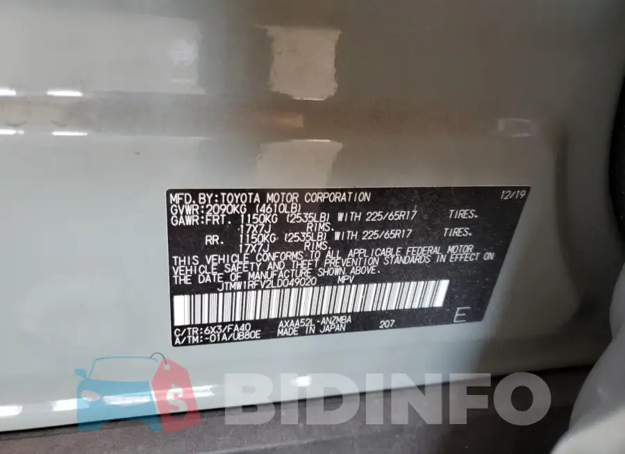 JTMW1RFV2LD049020 Photo# 14