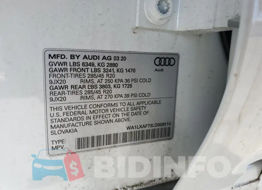 WA1LXAF73LD008314 Photo# 14