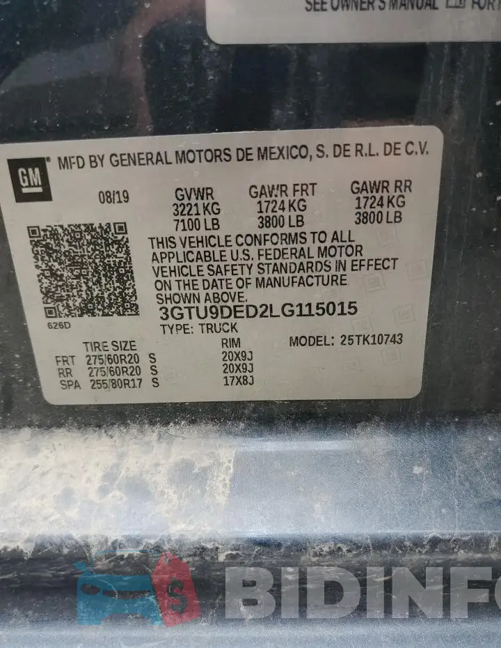 3GTU9DED2LG115015 Photo# 12