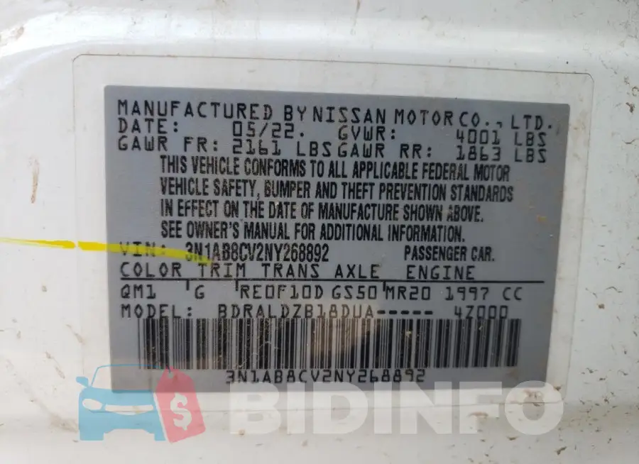 3N1AB8CV2NY268892 Photo# 13