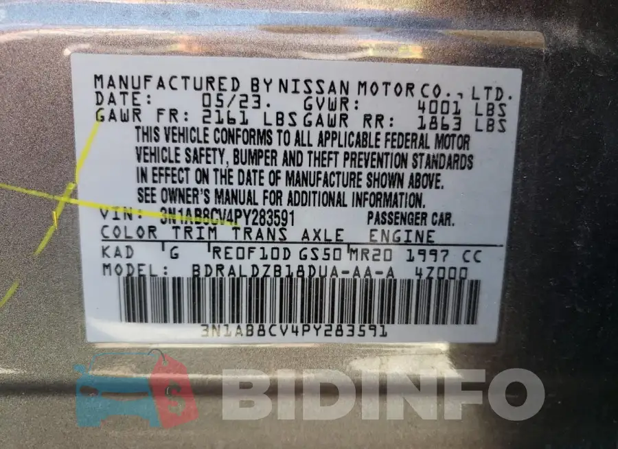 3N1AB8CV4PY283591 Photo# 13