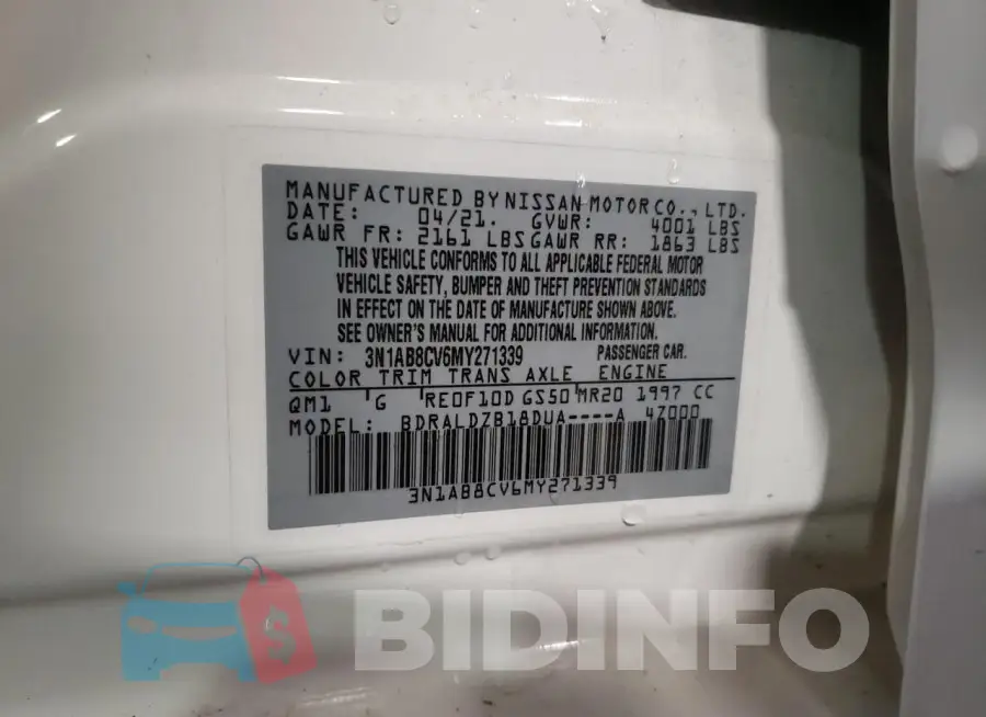 3N1AB8CV6MY271339 Photo# 12
