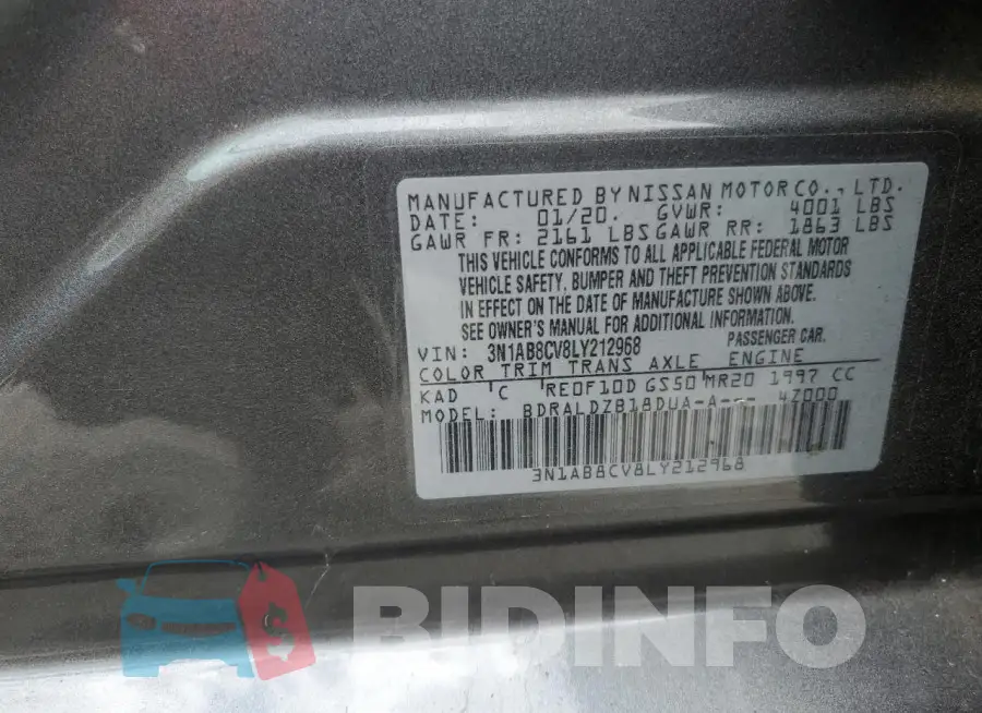 3N1AB8CV8LY212968 Photo# 12