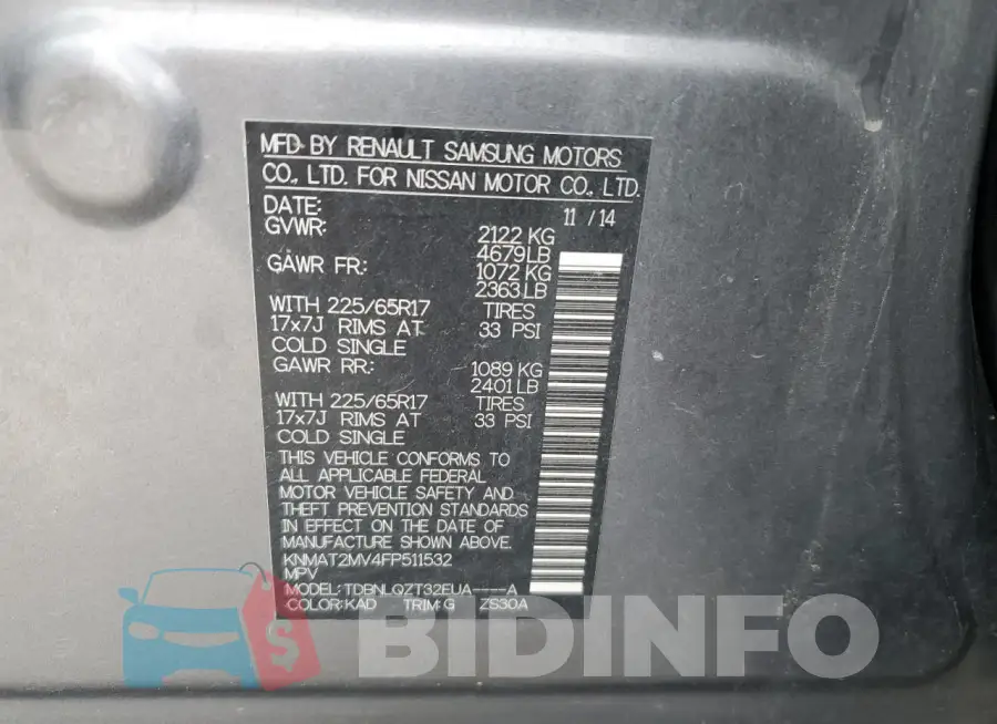 KNMAT2MV4FP511532 Photo# 13