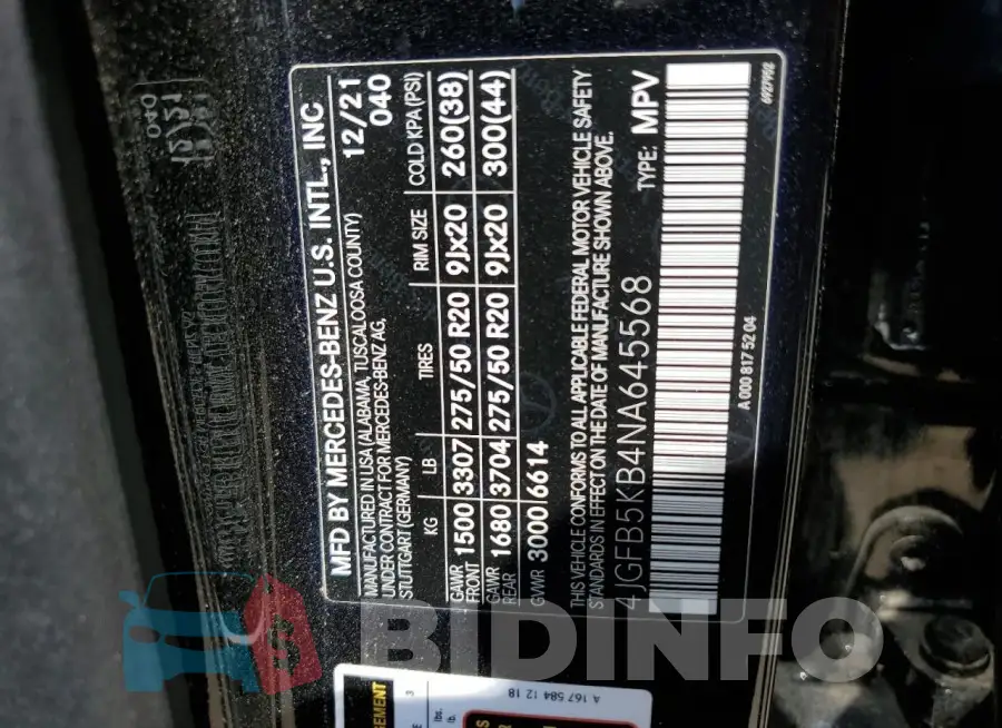 4JGFB5KB4NA645568 Photo# 14