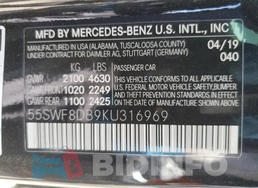 55SWF8DB9KU316969 Photo# 12