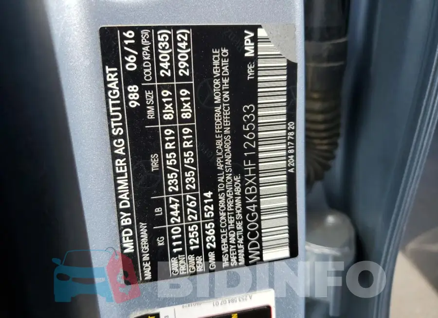 WDC0G4KBXHF126533 Photo# 13