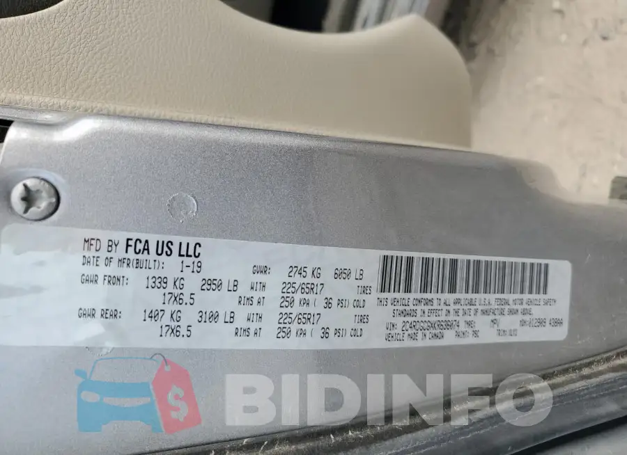 2C4RDGCGXKR636074 Photo# 14