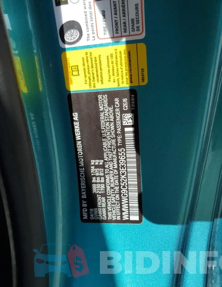 WMWWG9C52K3E39655 Photo# 13