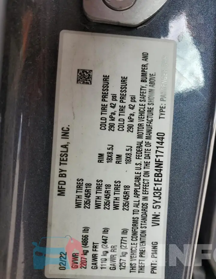 5YJ3E1EB4NF171440 Photo# 12