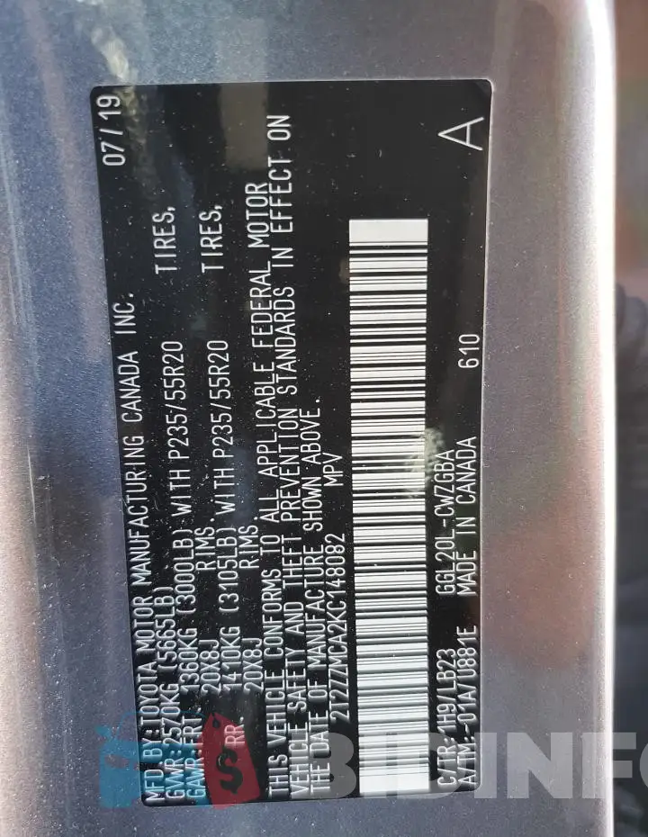 2T2ZZMCA2KC148082 Photo# 13