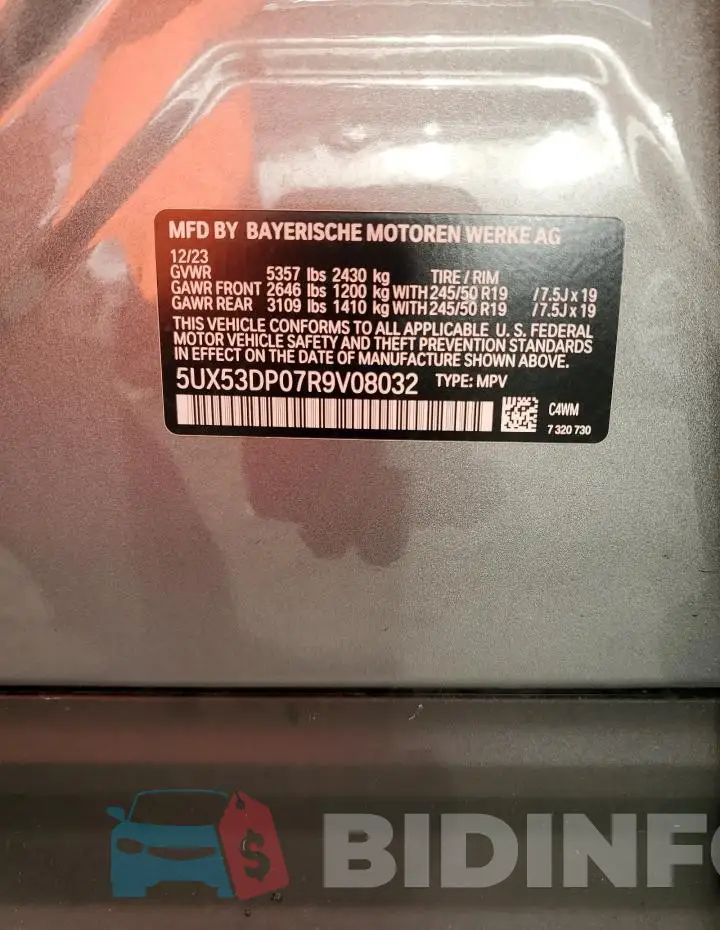 5UX53DP07R9V08032 Photo# 14