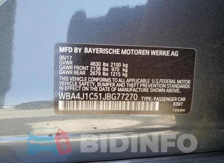 WBA4J1C51JBG77270 Photo# 12
